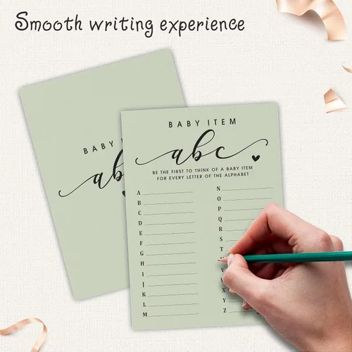 Miniatura 3 de NYCTUG 30 tarjetas de juego ABC para artículos de bebé, juego del alfabeto de relleno de 5 x 7 pulgadas para baby shower, revelación de género