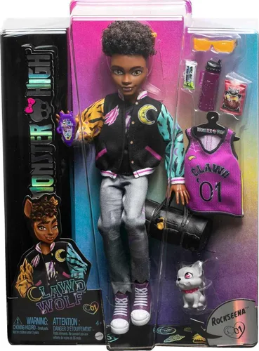 Miniatura 6 de Muñeca de Monster High, muñeca Clawdeen Wolf con bulldog gárgola mascota y accesorios temáticos