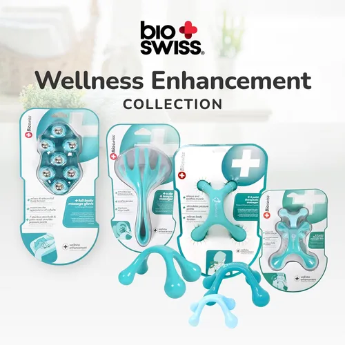 Miniatura 7 de BioSwiss Rodillo de masaje de garra, masajeador muscular de mano con 5 cabezales giratorios para espalda, piernas y hombros