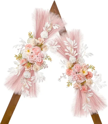 Miniatura 21 de Lisuun Flores de arco de boda, flores artificiales para decoración, guirnalda de flores grandes para estilos bohemios, decoración floral