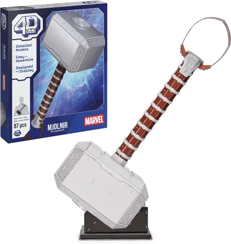 Miniatura 11 de 4D Build, Marvel Spider-Man - Kit de modelo de rompecabezas 3D con soporte, 82 piezas, decoración de escritorio de Spider-Man, juguetes