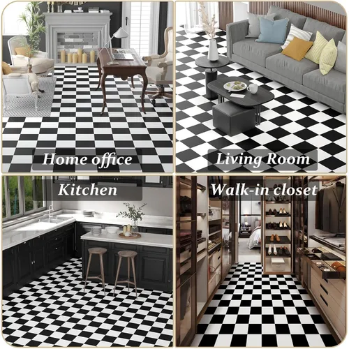 Miniatura 6 de WIFEA Rollo de Suelo de Vinilo Autoadhesivo 23.6"x 118"/19 Pies Cuadrados Baldosas de Suelo Despegar y Pegar, Suelo de Tablones de Vinilo Resistente