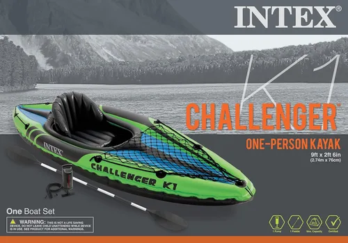 Miniatura 5 de Intex Challenger K1 Kayak deportivo inflable para 1 persona, con remos y bomba