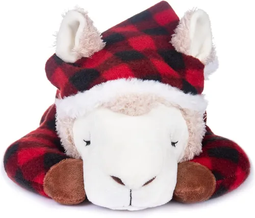 Miniatura 3 de My OLi Animal de peluche de alpaca de 15 pulgadas, con pijama y gorro de noche, almohada suave para abrazar, regalo de cumpleaños para bebés, niños