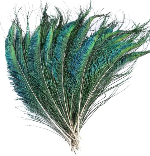 40 plumas naturales de pavo real de 10 a 15 pulgadas para manualidades, multicolor, manualidades, sombrero y jarrón, decoración de boda, arreglo