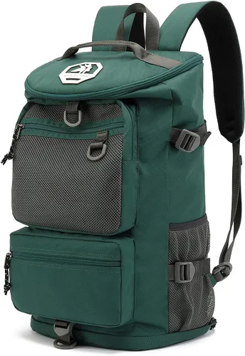 Bolsa de gimnasio Kalesi con compartimento para zapatos, mochila de lona de 4 vías impermeable para viajes, deporte, senderismo, portátil, Verde,