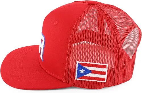 Miniatura 4 de Trendy Apparel Shop Gorra de camionero bordada en 3D con bandera de Puerto Rico