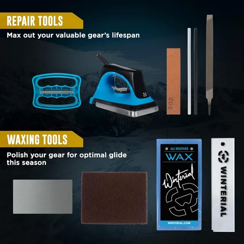 Miniatura 8 de Winterial Snowboard and Ski Tuning Kit, with Iron, All-Temp Snowboard Wax, Angled Edge Tuner File