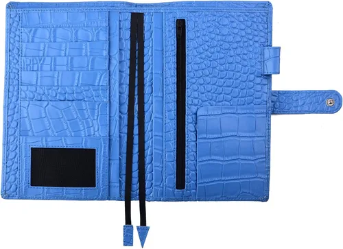 Miniatura 2 de Funda de planificador B6 de cuero auténtico, organizador personal con bucle para bolígrafo, ranuras para tarjetas, bolsillos con cremallera