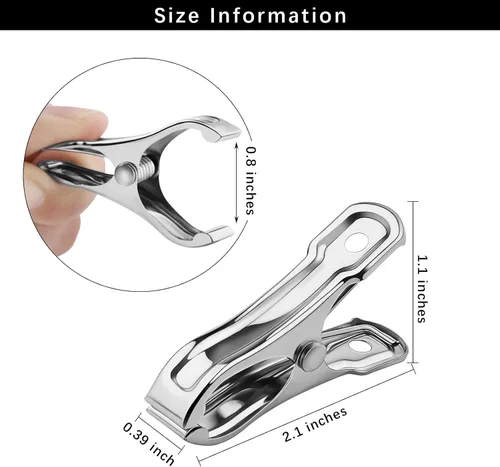 Miniatura 2 de Aodaer 60 clips de acero inoxidable para jardín con agarre fuerte, clips de invernadero, película antiviento, malla de sombreado, abrazaderas