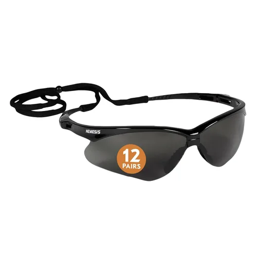 KleenGuard™ V30 Nemesis™ - Gafas de seguridad (22475), con revestimiento antivaho y lentes ahumadas, montura negra, gafas de sol unisex para hombres