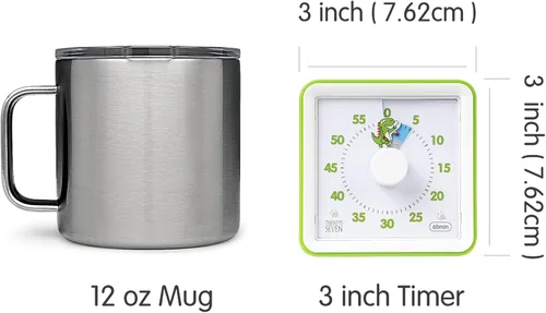 Miniatura 4 de Temporizador visual con funda protectora, temporizador de cuenta regresiva de 60 minutos para niños, autismo, TDAH, aula, oficina en casa, con reloj