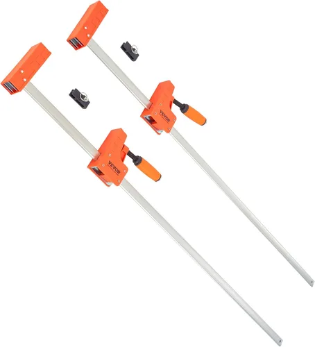 Miniatura 9 de VEVOR Abrazaderas de barra para carpintería, paquete de 2 juego de abrazaderas paralelas de 50 pulgadas, abrazadera F con límite de carga de 1100