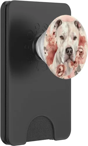 Miniatura 8 de Dogo Argentino Rosas Flor Acuarela Dogo Argentino PopSockets Estándar PopGrip
