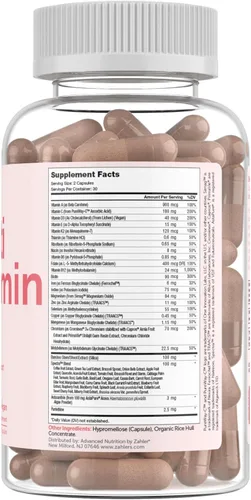 Miniatura 2 de Zahler Multivitamin Beauty + Skin Hair and Nails Support, multivitamínico para mujeres y hombres con hierro, certificado Kosher, 60 cápsulas