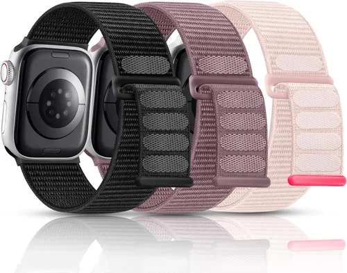 Miniatura 14 de Getino Banda Deportiva de Nylon Compatible con Correas de Apple Watch para Mujeres y Hombres 40mm 41mm 38mm 42mm 46mm 44mm 45mm 49mm, Correa
