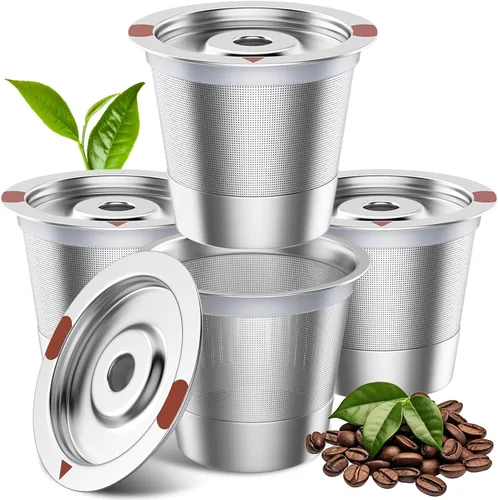 Miniatura 10 de K-Cups reutilizables para Keurig, cápsulas de café recargables de acero inoxidable, filtro de café reutilizable de metal para K-Express K-Mini