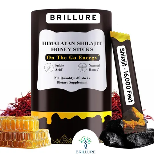 Miniatura 5 de Palitos de miel Shilajit pura del Himalaya para hombres y mujeres Más de 85 oligominerales y 75% más de ácido fúlvico Azafrán orgánico y miel