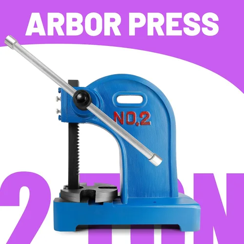 Miniatura 5 de Prensa manual de eje manual, prensa manual de eje de 2 toneladas, altura máxima de 8.5 pulgadas, 57 libras de peso de hierro fundido de alta Azul-2T