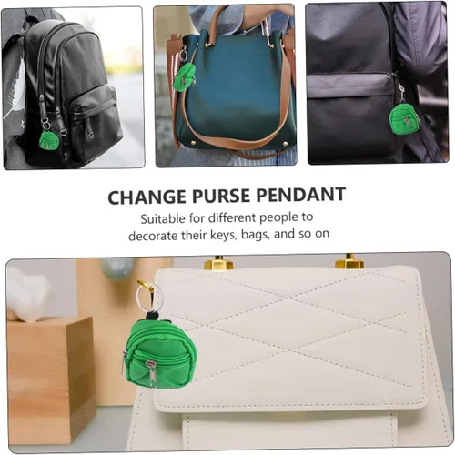 Miniatura 3 de 1 juego de mini mochila, monedero, llaveros con cremallera, bolsas de cambio, lindo mini bolso llavero colgante para llaves y artículos esenciales