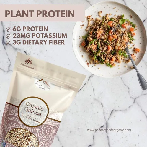 Miniatura 4 de Andean Foods Organic Tricolor Quinoa Premium Quality Superfood Grain Sin OMG, sin gluten, vegano, 1 libra, 16 onzas