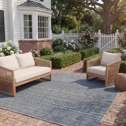Miniatura 21 de SAFAVIEH Alfombra lavable para exteriores, colección Courtyard de 2.3 x 16 pies, color negro y gris, no desprende pelusa y de fácil limpieza, ideal