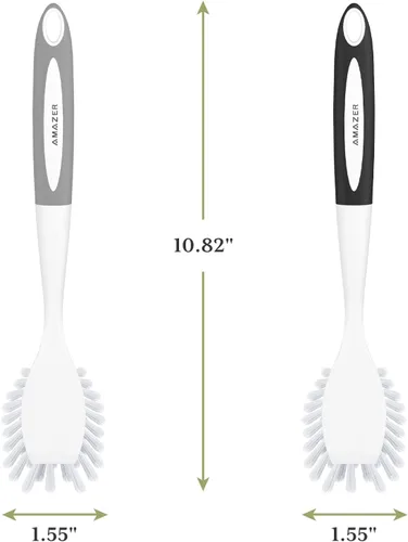 Miniatura 2 de Amazer Cepillo para Platos, Paquete de 2 Cepillos Fregaplatos con Mango, Cepillos para Platos de Cocina, Cepillo de Fregar con Cerdas Rígidas