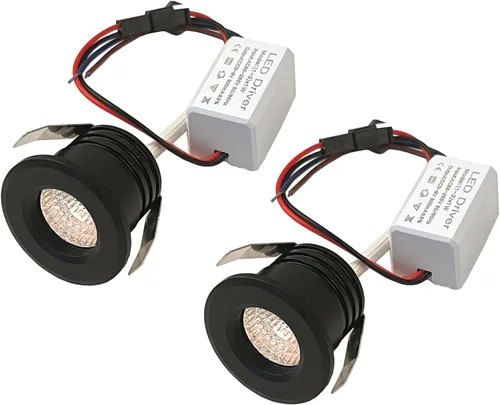 2 paquetes de mini focos de 3 W, AC 110V 220V, luces empotradas para techo, para exhibición en vitrina y debajo del gabinete, luz blanco cálido 3000