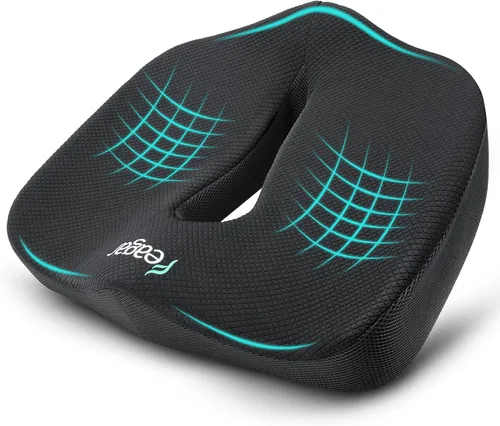 Feagar Cojines de asiento de espuma viscoelástica extra grandes para sillas de oficina, escritorio, cojín de silla, alivio del dolor de coxis, extra