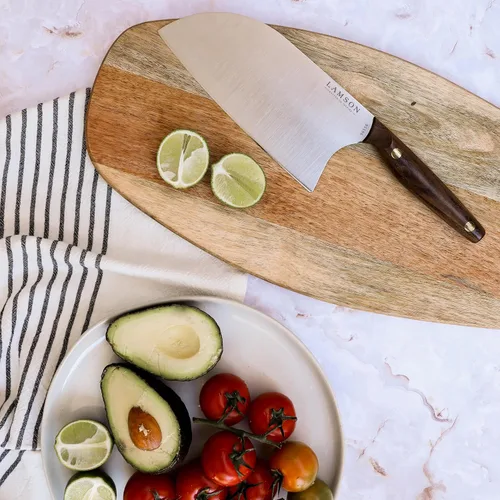 Miniatura 4 de Lamson Cuchillo chino Santoku grande vintage de 8" - Nogal