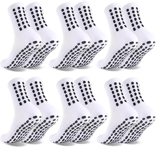 Miniatura 12 de 6 Pairs Grip Soccer Socks Colorful Non Slip Sports Football Basketball Hospital Yoga Socks for Men Women