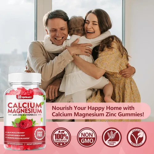 Miniatura 7 de Suplemento de Calcio, Magnesio y Zinc con Vitamina D3, gomitas de calcio sin azúcar para mujeres y hombres, gomitas de zinc de alta absorción