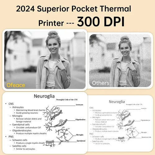 Miniatura 2 de Impresora térmica portátil TP6S para iPhone y teléfono Android, 300 DPI inalámbrica Bluetooth pequeña impresora térmica sin tinta para fotos