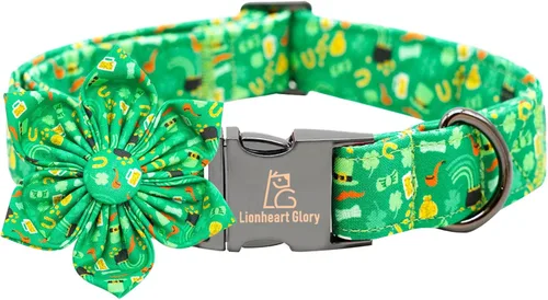 Miniatura 16 de Lionheart glory Collar de lazo para perro para el día de San Valentín, collar de perro para perros grandes, collares de perro con corazones con A