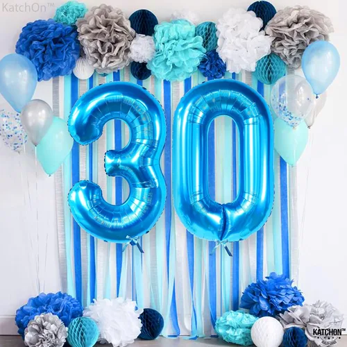 Miniatura 972 de KatchOn, Globo grande azul número 2 de 40 pulgadas Decoraciones de cumpleaños de Baby Shark para niño de 2 años Globo azul número 2 Globo