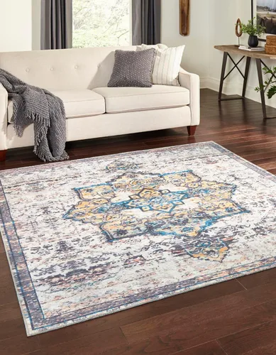 Miniatura 36 de Unique Loom Renaissance Collection - Alfombra rectangular de 2 x 3 pies 1 pulgada, color azul y verde