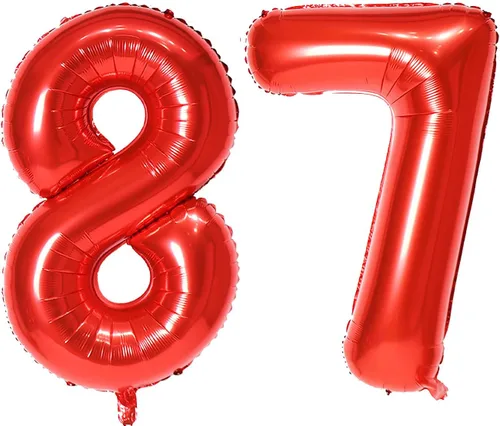 Miniatura 81 de Globo de helio rojo del número 10 de 40 pulgadas, autosellado para decoración de fiesta de cumpleaños y decoración de fiesta de aniversario (rojo 10)