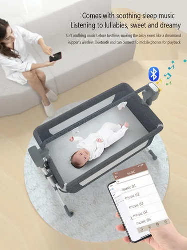 Miniatura 4 de Moisés eléctrico Bluetooth inteligente para bebé, cuna para bebé, cuna Next to Me con ruedas, cuna plegable para recién nacido con 5 engranajes 601