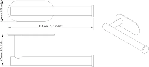 Miniatura 7 de Soporte de papel higiénico sin taladrar - Soporte de rollo de pared adhesivo para pegar (acero inoxidable (cepillado))