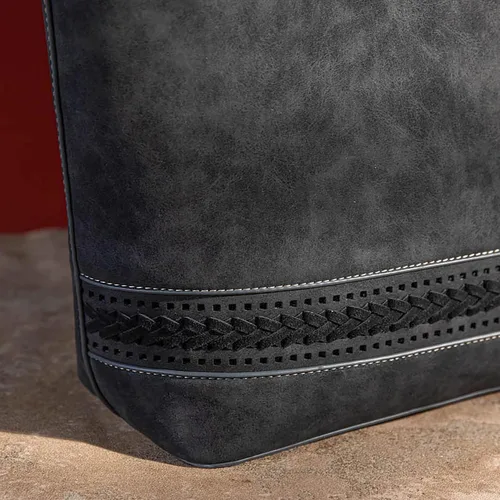 Miniatura 4 de Montana West Bolsas Tote Tejidas para Mujeres, Carteras y Bolsos de Mano con Bolsillo Trasero con Cremallera