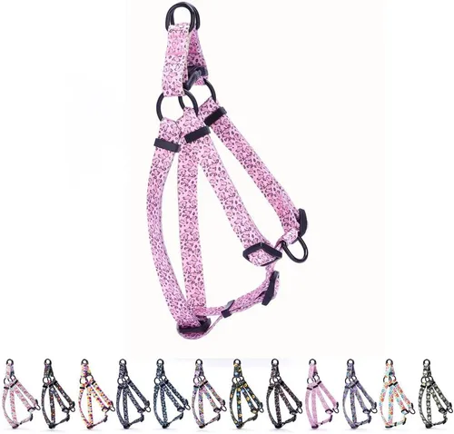 Miniatura 9 de Arnés para perro hembra, bonito patrón geométrico de triángulos geométricos, hebilla de liberación rápida, cuello halter ajustable para perros