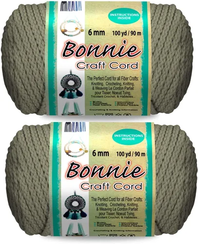 Miniatura 27 de Pepperell Bonnie Cordón de macramé trenzado 6mm x 100 yardas Rojo (Paquete de 2 valores) Cordón de polipropileno trenzado para manualidades DIY