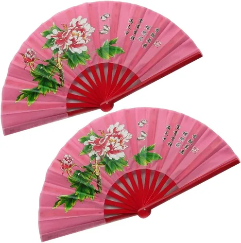 Miniatura 8 de ZooBoo Abanicos de mano derecha de bambú chino Taichi Kungfu ventilador de artes marciales deportes plegable ventilador de mano 13 pulgadas