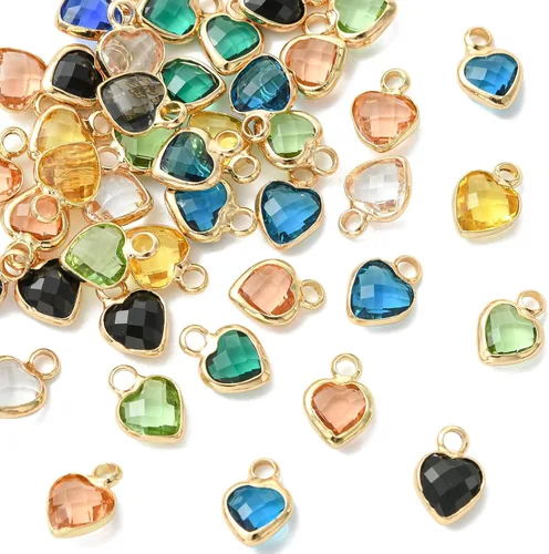 Miniatura 32 de Ipotkitt 100 dijes de cristal colorido con forma de lágrima de cristal facetado para hacer aretes, collares, joyas