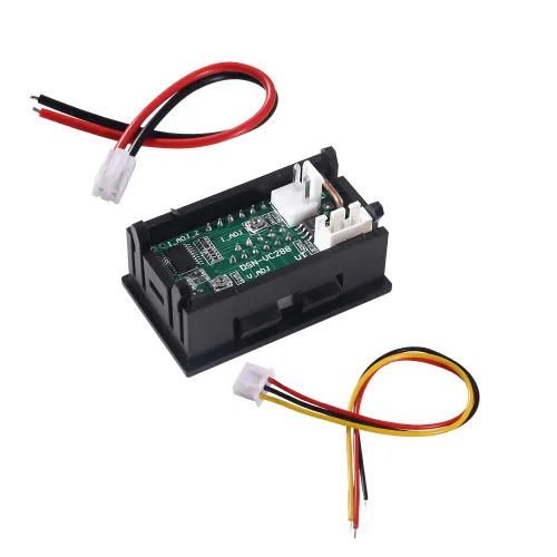 Miniatura 2 de ACEIRMC 10 amperímetros LED de 0.28 pulgadas, multímetro digital rojo y azul, probador de corriente de voltaje, detector de corriente continua