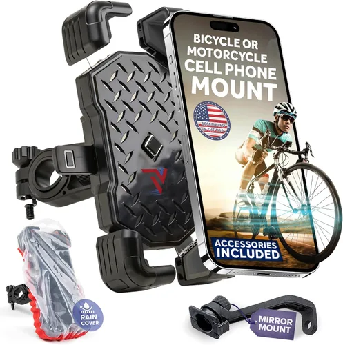Miniatura 12 de Terminal Velocity Sport Soporte de teléfono para motocicleta, soporte para teléfono celular de bicicleta, para iPhone y Android, compatible