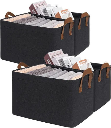 Miniatura 13 de CHICVITA - Contenedores de almacenamiento para estantes, contenedores de armario para organización, cestas de almacenamiento plegables para toallas