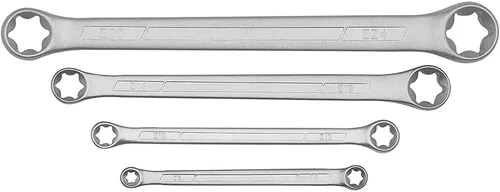 Miniatura 2 de Juego de llaves de caja E-Torx de 4 piezas, llaves de anillo de estrella hembra de doble extremo, acero CR-V resistente, E6-E24, kit de herramientas