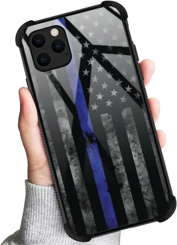 Miniatura 6 de DJSOK Funda para iPhone 11, Fundas para iPhone 11 con diseño de bandera de la policía estadounidense para hombres y mujeres, Funda trasera