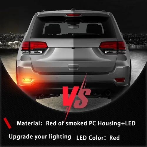 Miniatura 5 de Reflectores LED rojos para parachoques trasero, luz trasera de freno antiniebla, lámparas de señal de giro secuencial, accesorios compatibles
